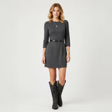 The Ballou - Black Embroidered Cowgirl Boots with Rhinestone and Cutouts