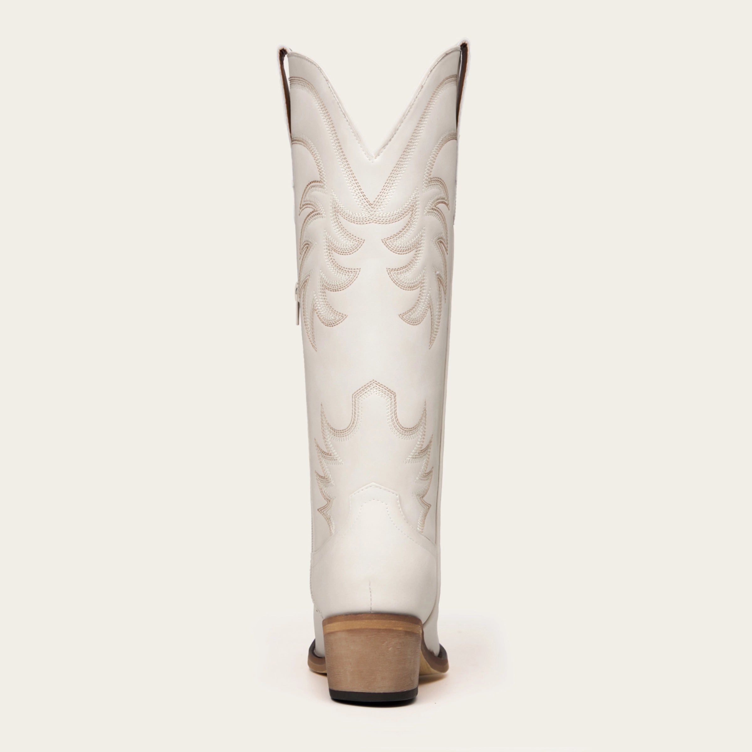 The Elizabeth - Cream Classic Snip Toe Slip-On Cowgirl Boots