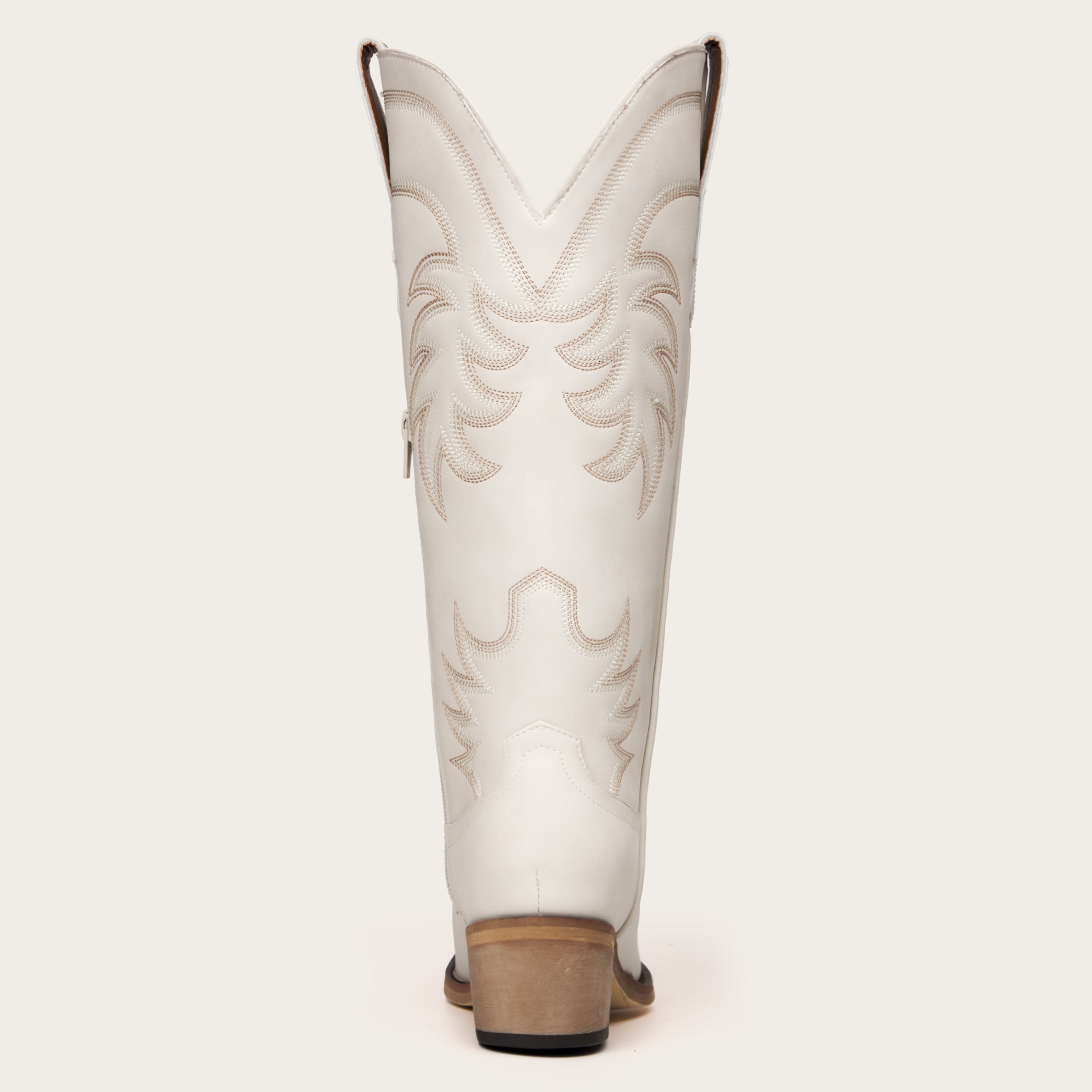The Elizabeth - Cream Cowgirl Boots with Timeless Elegance Embroidery