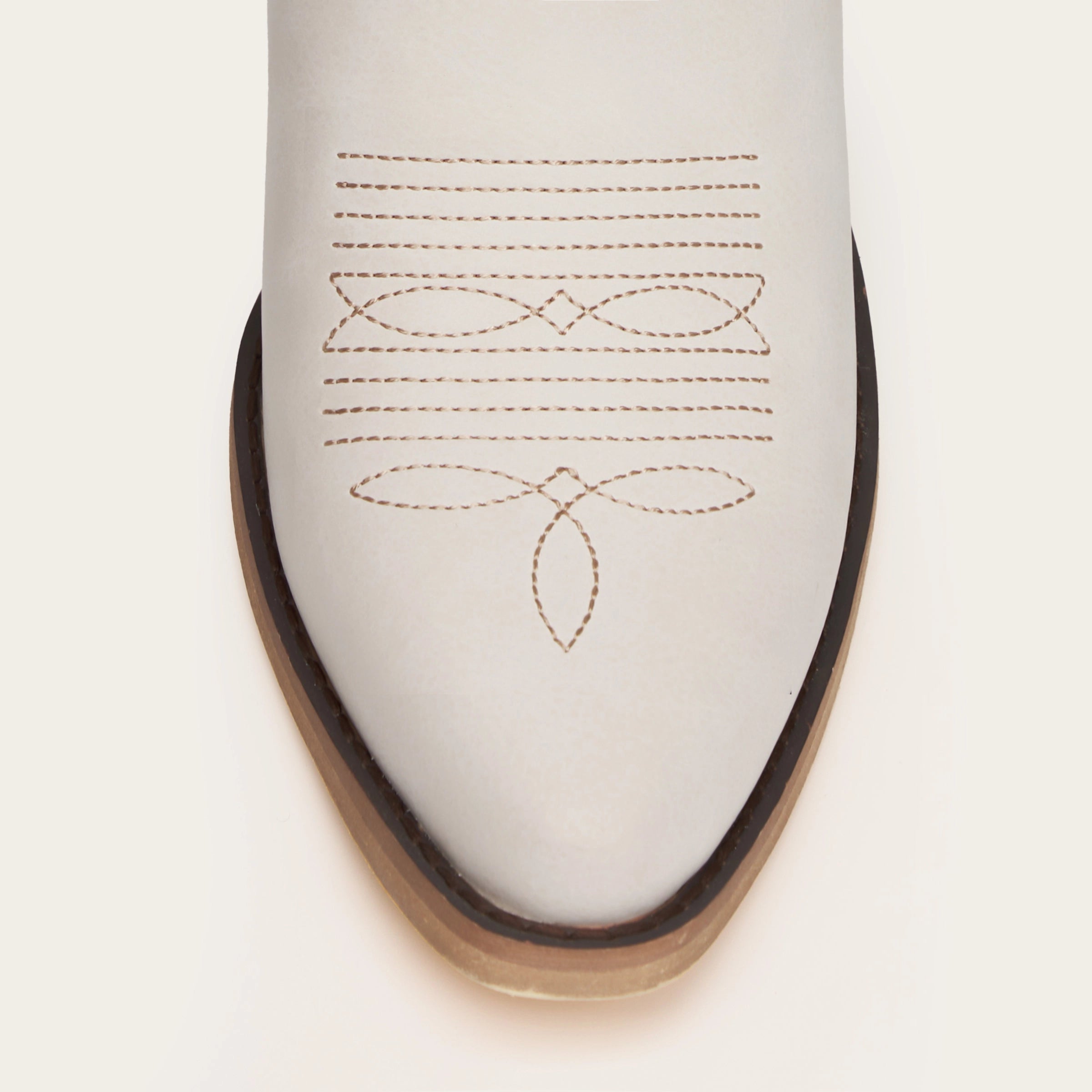 The Elizabeth - Cream Classic Snip Toe Slip-On Cowgirl Boots