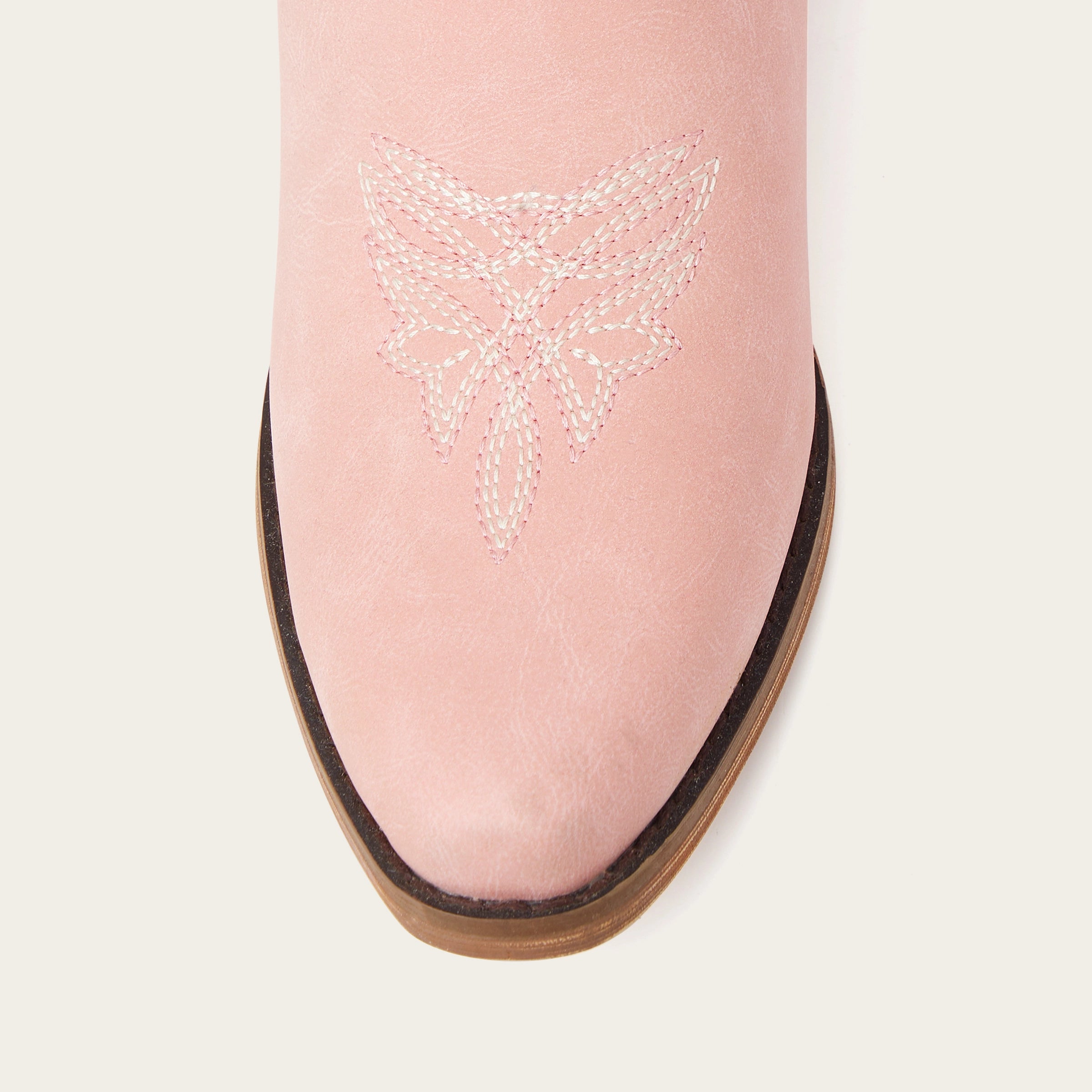 The Molly Wood - Blush Pink Embroidered Tall Western Cowgirl Boots with Side Zipper