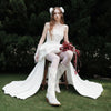 The Aurelia - Ivory Pearl Women's Cowgirl Boots with Snip Toe & Floral Embroidery