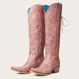 The Cattle – Dusty Rose Tall Western Boots with Tonal Embroidery