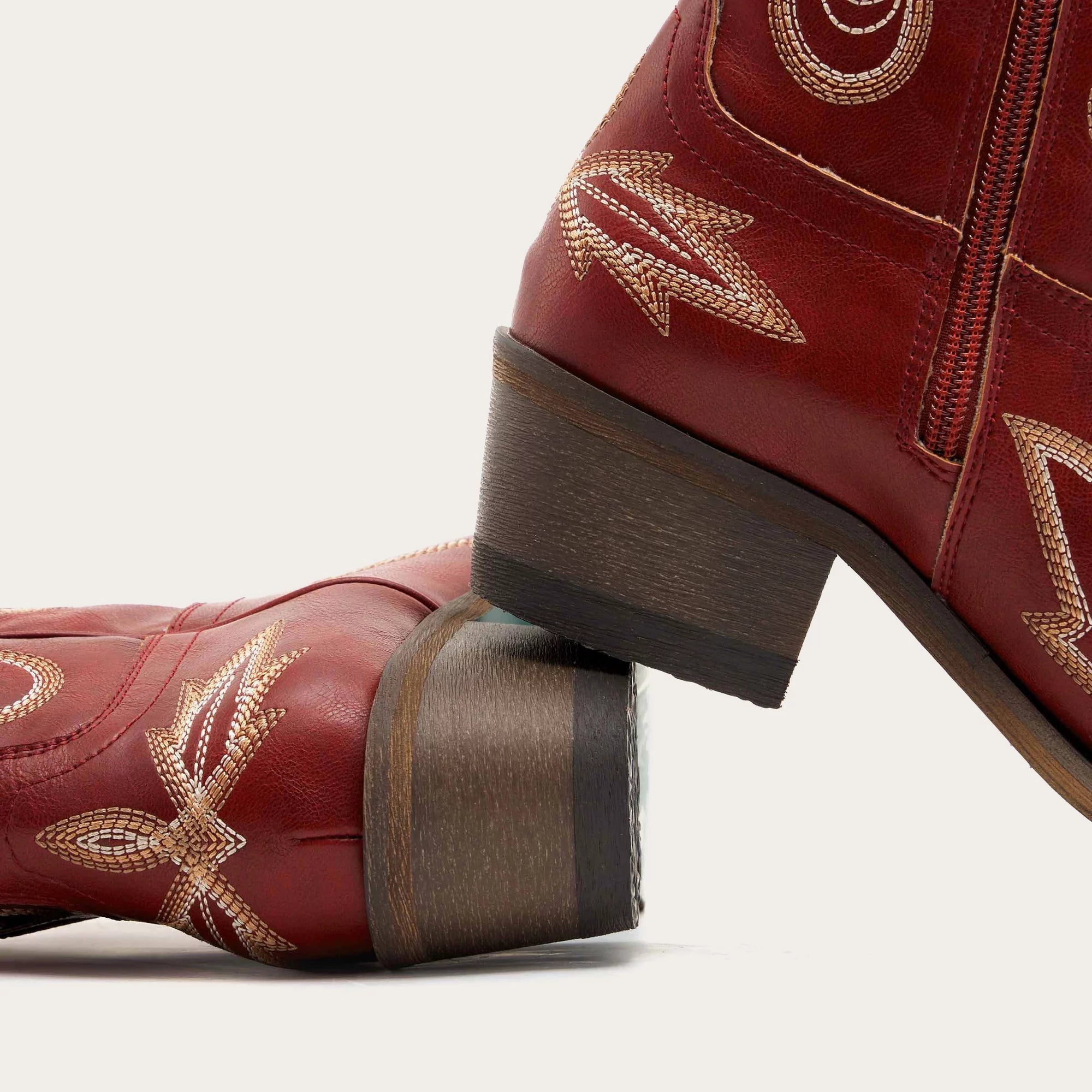 The Rosemary - Red Classic Tall Cowgirl Boots with Embroidery