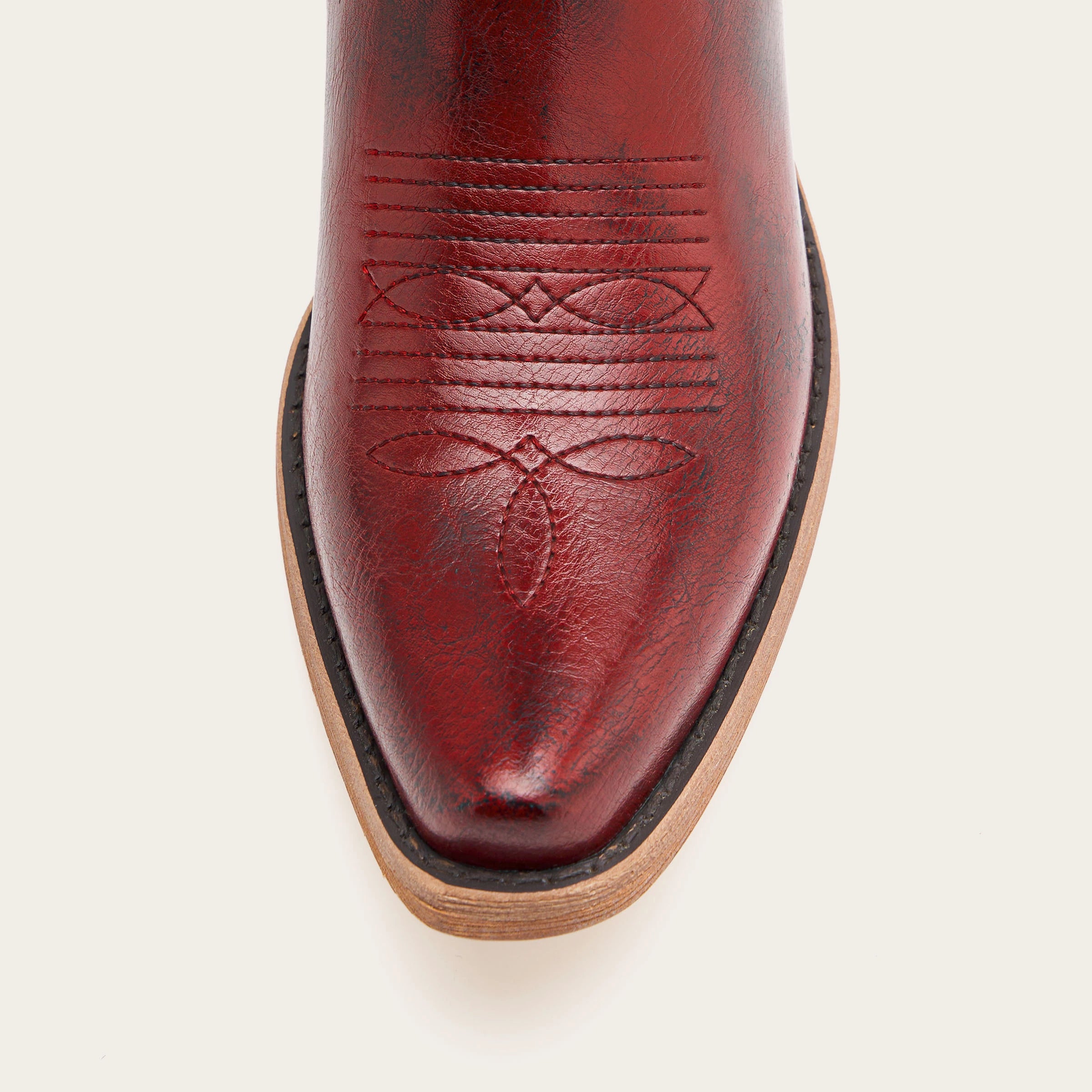 The Phoenix - Crimson Short Tall Cowboy Boots with Classic Western Embroidery