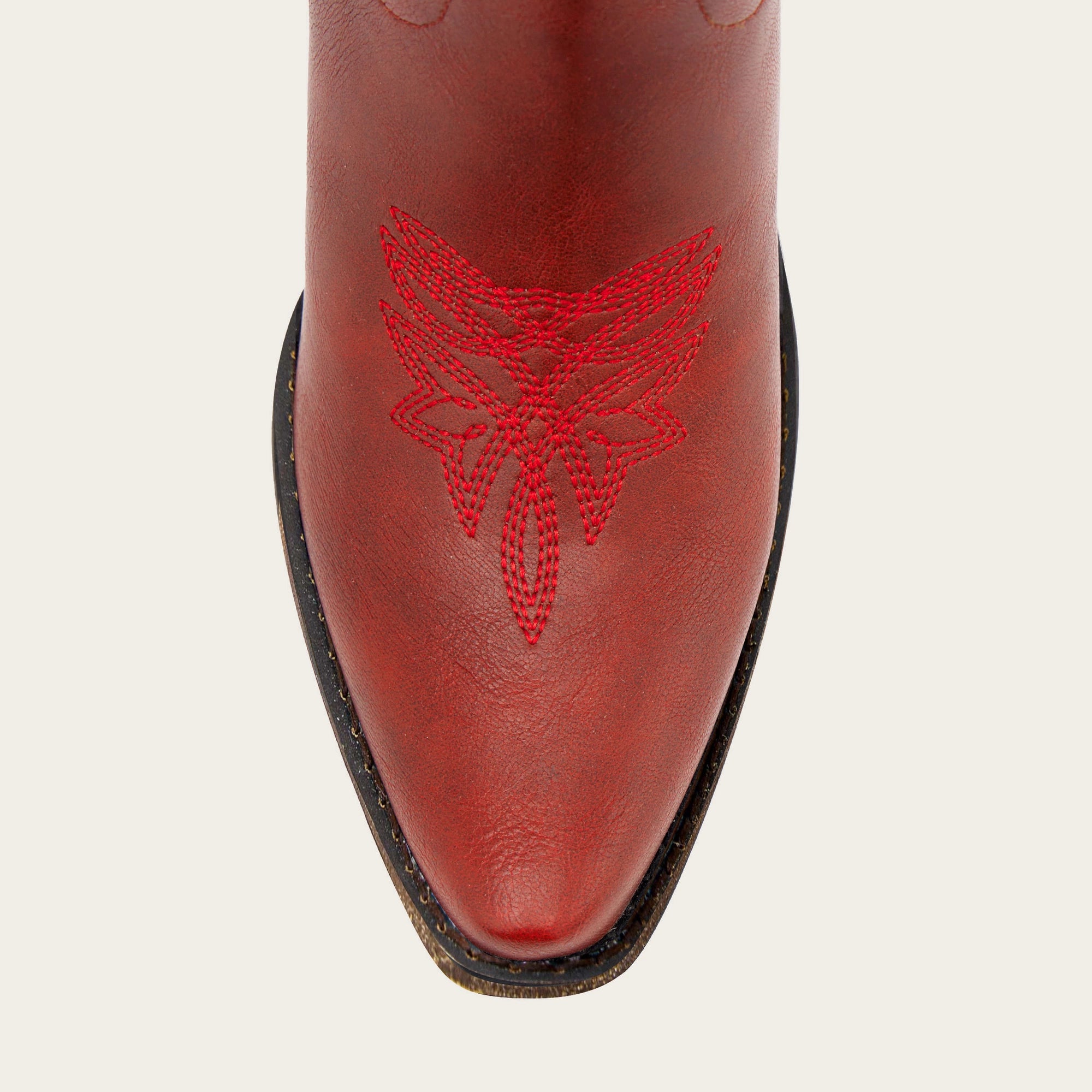 The Molly Wood – Red Snip Toe Embroidered Cute Comfortable Tall Cowgirl Boots