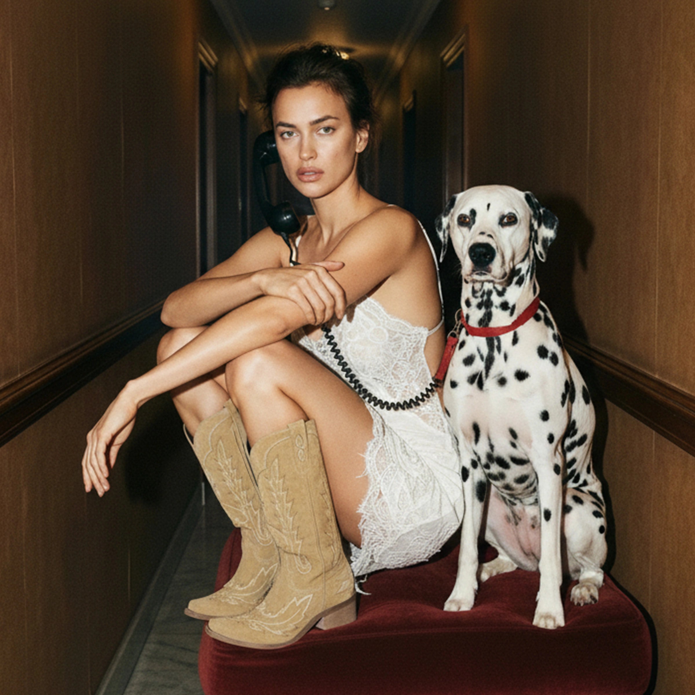 The Rosemary - Beige Suede Classic Tall Cowgirl Boots with Embroidery