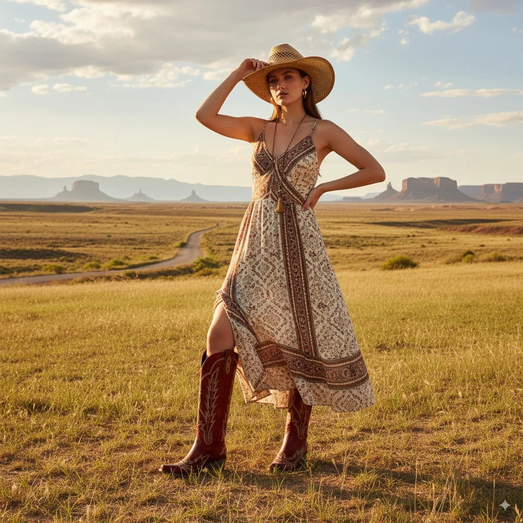 The Rosemary - Red Classic Tall Cowgirl Boots with Embroidery