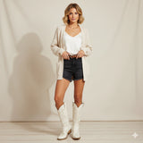 The Missie – Ivory Embroidered Cowgirl Boots with Pearls and Elegant Western Flair