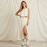 The Everly – Ivory Cowgirl Boots with Vine Embroidery and Crystal Accents