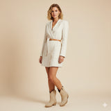 The Dakota - Beige Suede Cowgirl Booties with Classic Western Charm