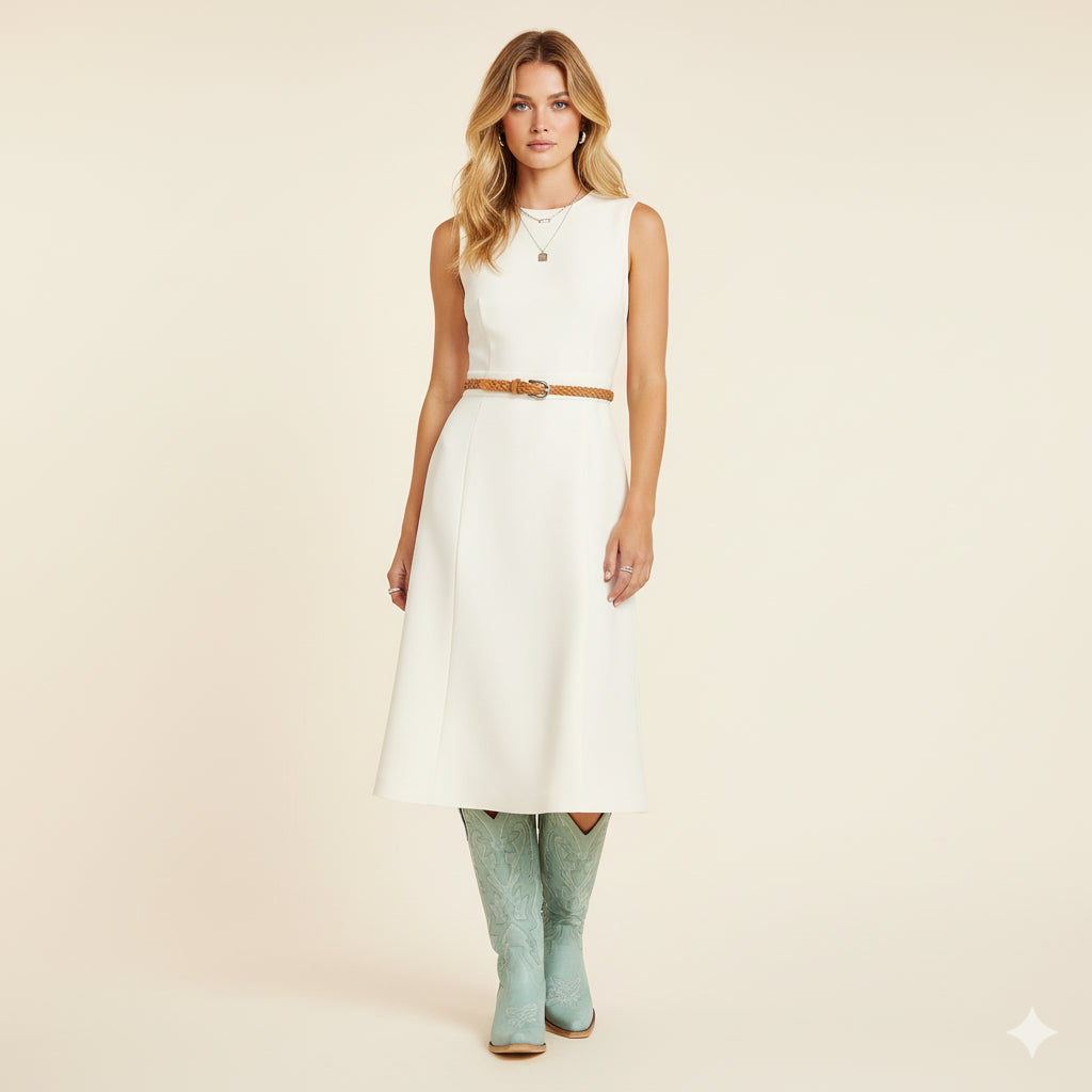The Molly Wood – Blue Embroidered Tall Cowgirl Boots