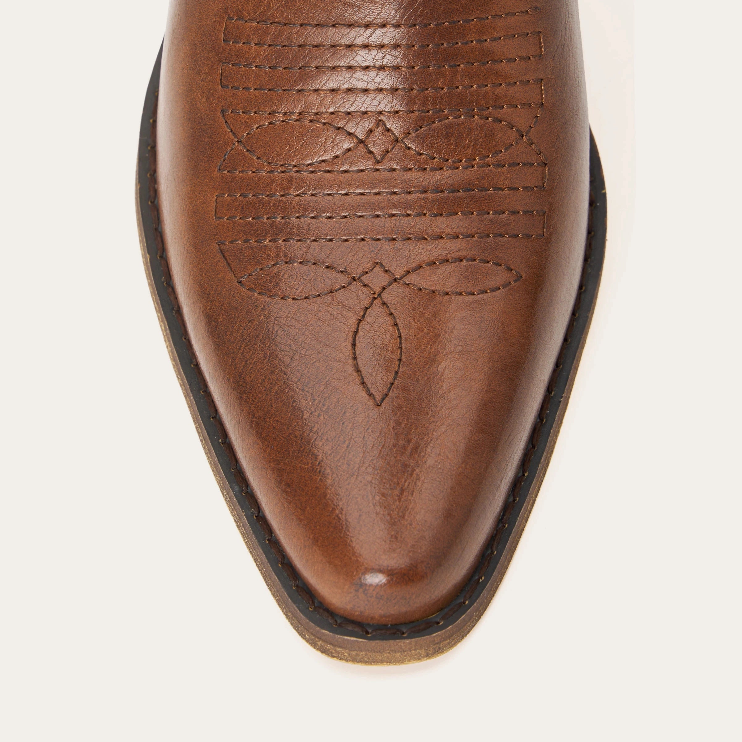 The Phoenix - Brown Short Tall Cowboy Boots with Classic Western Embroidery