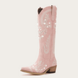 The Aurelia - Pink Women's Cowboy Boots with Snip Toe & Floral Embroidery
