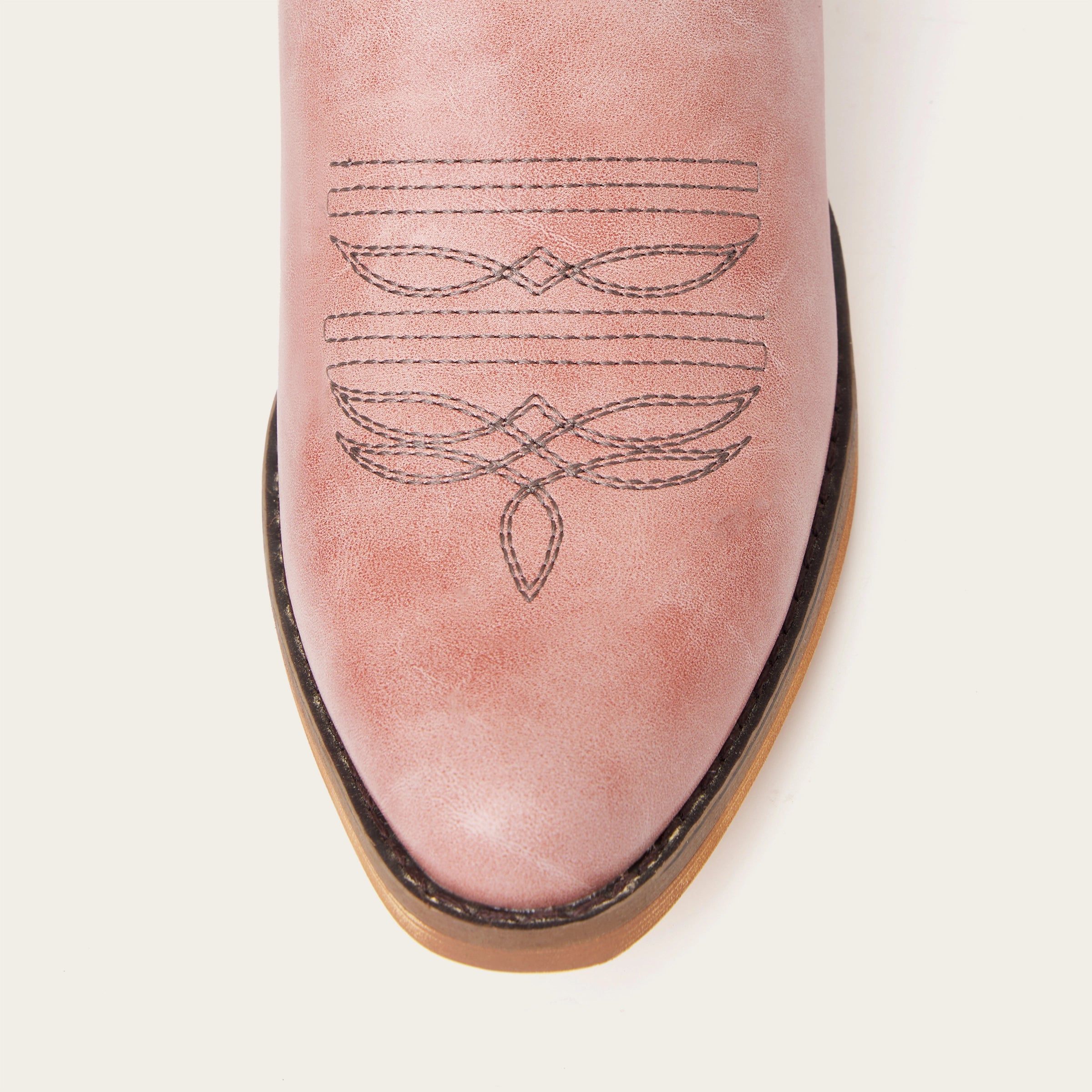 The Cattle - Dusty Rose Tall Wide Calf Western Boots with Tonal Embroidery